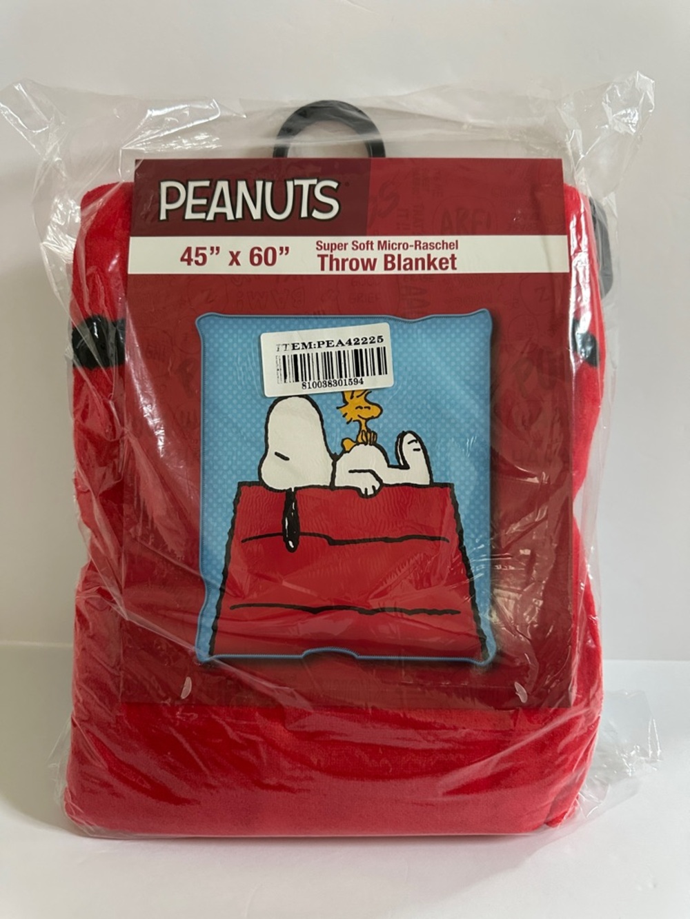 Peanuts Snoopy Super Soft Throw Blanket - Red with Blue and White Accents